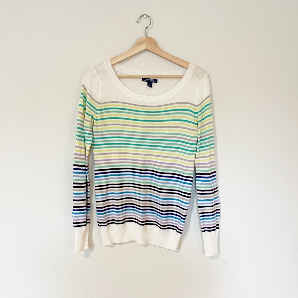 Old Navy Colorful Striped Lightweight Sweater